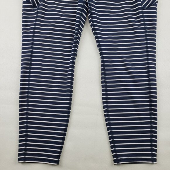 Athleta Contender 7/8 High Rise Legging Womens XL Blue Stripe 25" Stretch Tight - Picture 4 of 14